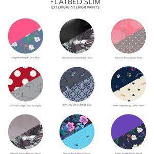 Lug Flatbed Slim Cosmetic Case - Paws Navy, Polyester, Multiple Zip Compartments